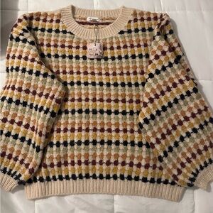 Blu Pepper Multicolor Checkered Crew Neck Sweater